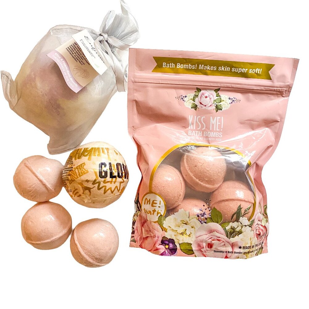 Lot Assorted Bath Bombs VS PINK Celestial Coconut, Enfusia Eucalyptus Lavender